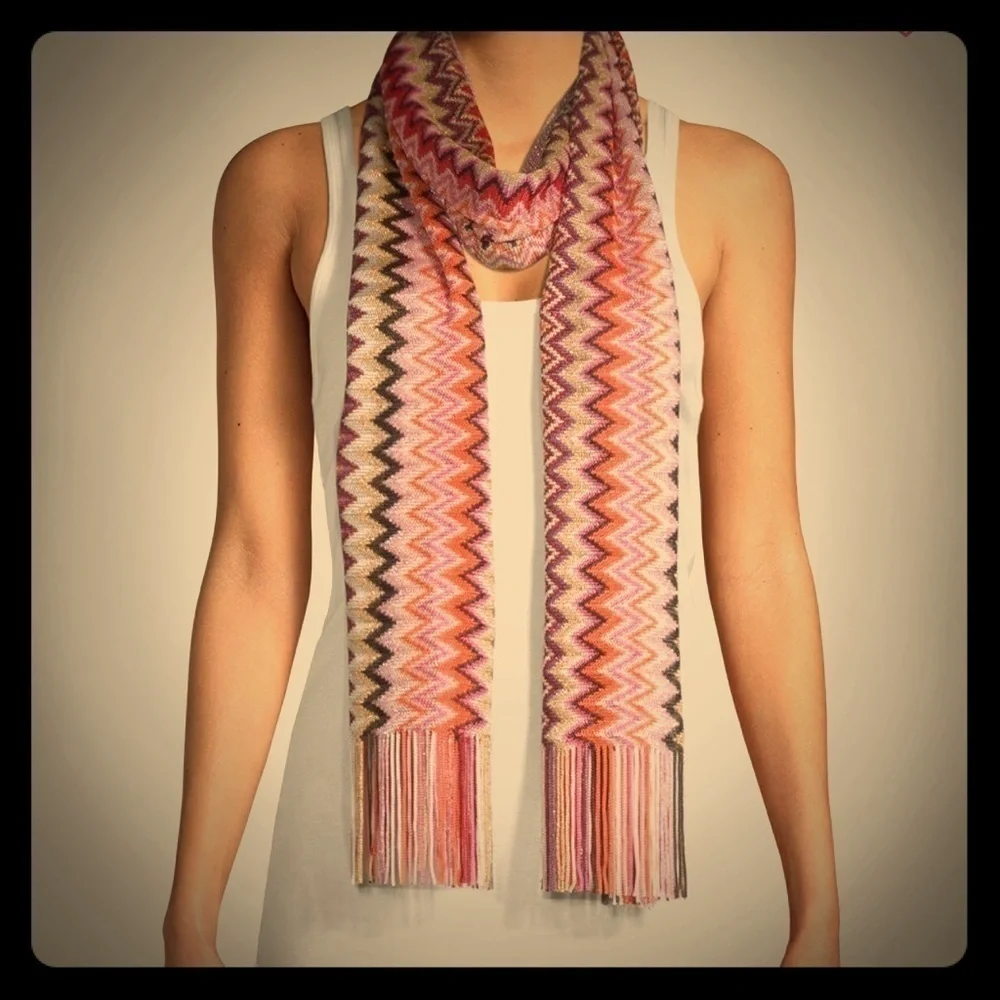Missoni Foulard made in Italy Zig Zag Print Scarf​​​​​​​​​